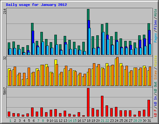 Daily usage for January 2012